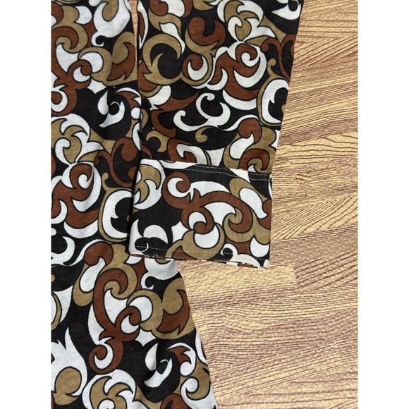 Vtg Contour Knit National Shirt Shops Brown and Black Paisley Shirt Women's L - Picture 15 of 16